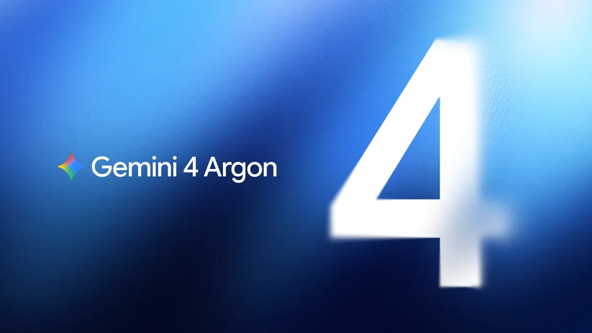 구글 블로그 발표 이미지. Gemini 4 Argon 글자가 들어간 대표 그래픽